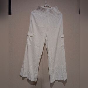 Happily Grey Women's White Smocked Waist Pants Size S